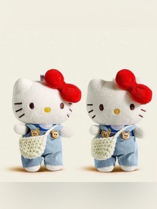 Accessories - $58.00- 1 Hello Kitty Plush Bag Charm Keychain with Crocheted Crossbody Bag